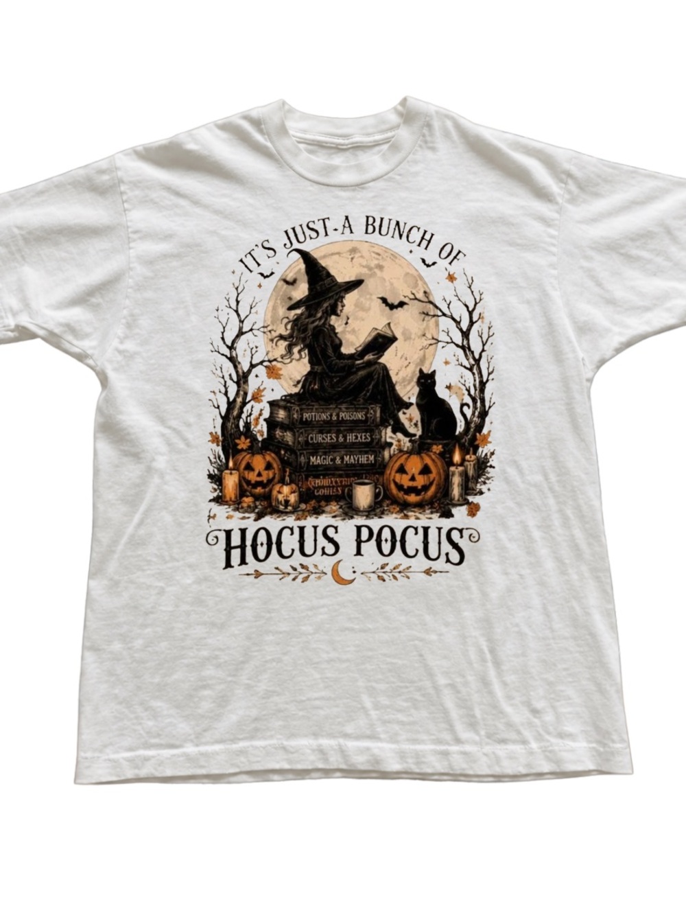 White Hocus Pocus Witch Graphic Tee